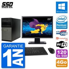 PC Tour Dell 7020 Ecran 22" Intel G3220 RAM 4Go SSD 120Go Windows 10 Wifi