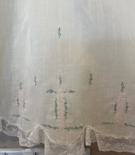 Vintage Infant christening baptism dress and Slip hand embroidered cotton lace