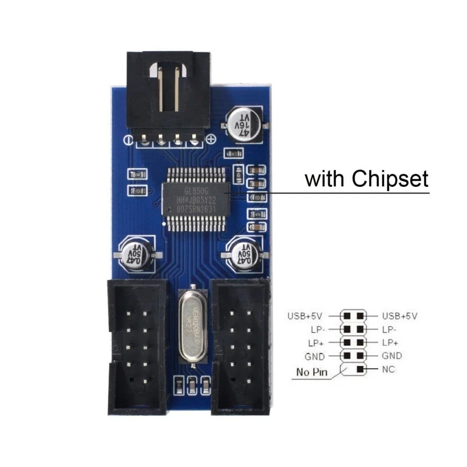 USB 2.0 Front Panel Header 9/10Pin 1 zu 2 HUB Splitter Kabel - Bild 2 von 4