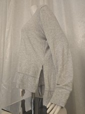 Alo Yoga Heather Grey Crewneck Sweatshirt Bi Level Side Slits At Hemline L Yoga