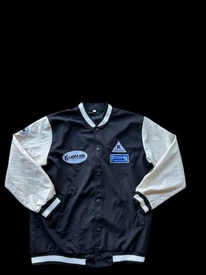   vintage 90s varsity jacket with embroidered logo 