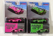 MINI GT Lamborghini Huracan GT3 EVO2 #83 Pink &  Lamborghini GT3 EVO2 #63 Green