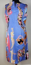 NWT NEW 2004 EMILIO PUCCI DRESS 418099 LAVENDER ORANGE PINK YELLOW SLEEVELESS 14