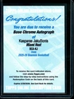 2026 Topps Chrome Kasparas Jakucionis Rookie Autograph Redemption Heat