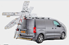 Rhino SafeStow4 Ladder Roof Rack, for Vans , with roof bars & tube pipe carrier