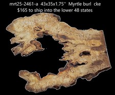 Myrtle Burl Slab Live Edge River Table DIY Mrt25-2461