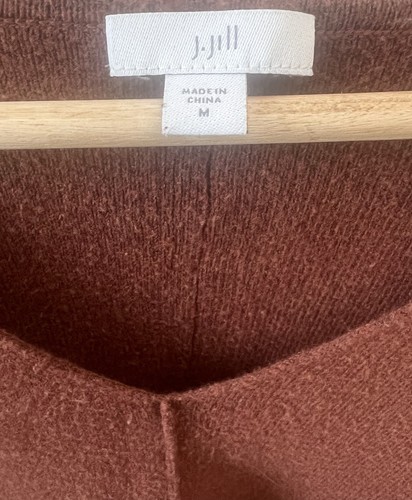 J JILL Baumwollmischung Rost Pullover V-Ausschnitt Pulli Größe M - Bild 2 von 4