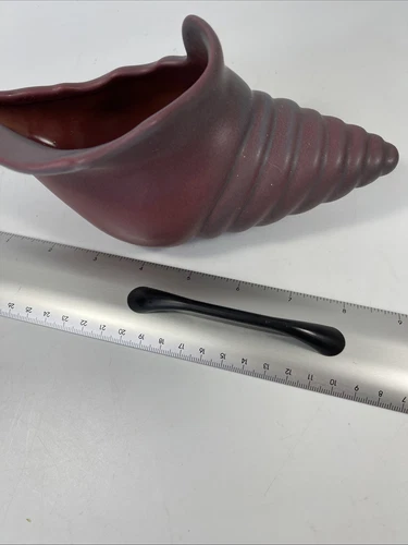 Van Briggle Signed Ceramic Shell Conch Planter Purple 9” X 3”