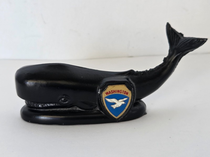 Vintage Whale Figurine Washington Souvenir Japan nautical beach decor