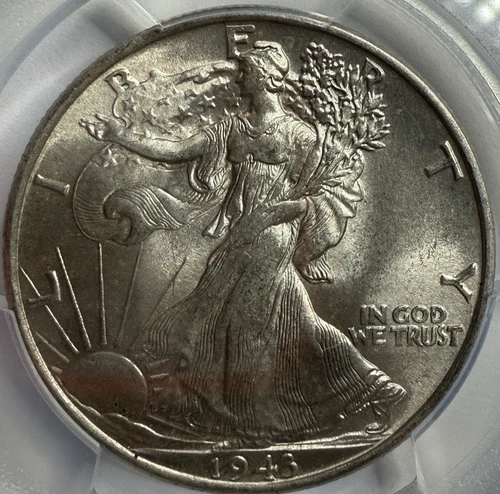 1943 Walking Liberty Half Dollar PCGS MS63 Exact Coin Imaged