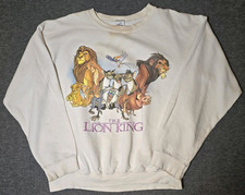 Disney Store Lion King Graphic Crewneck Sweatshirt White Adult Vtg L/XL Y2K
