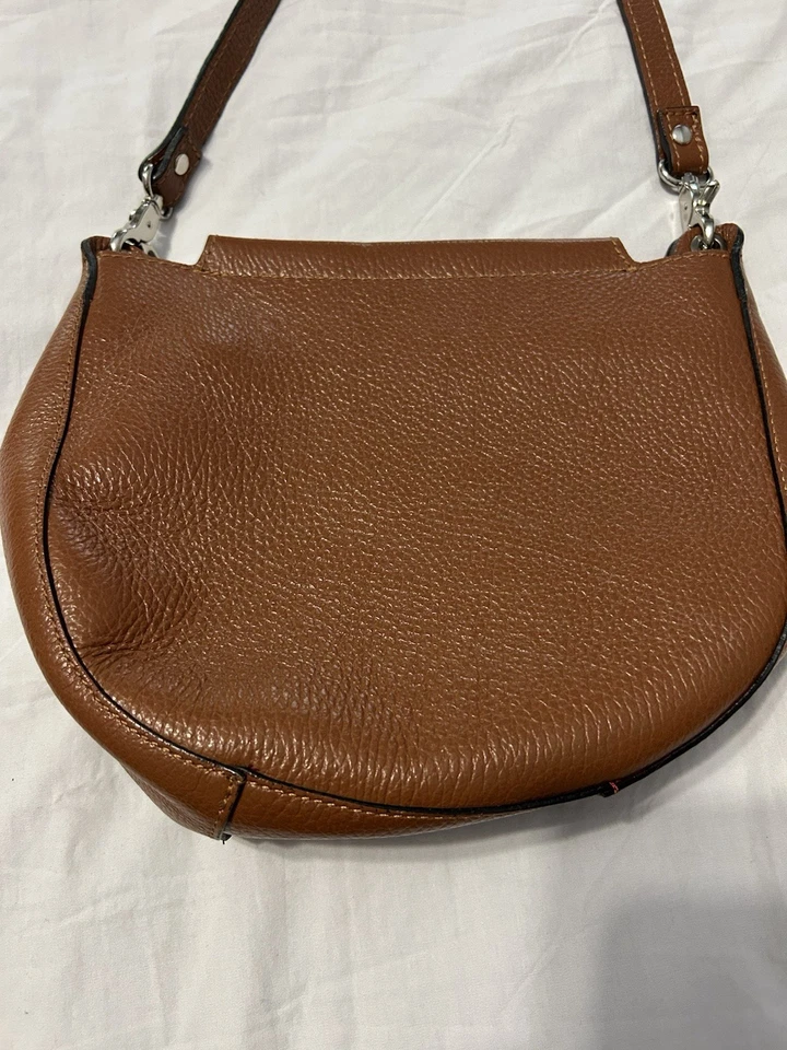 Anna Luchini Bolso Bandolera Cuero Marrón Hecho en Italia  Foto 3 de 4