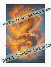 1000 piece jigsaw puzzle Flame Dragon mythic fantasy