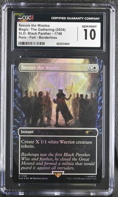 CGC 10 Secure the Wastes 2024 SLD: Black Panther #1748 Foil Borderless MTG