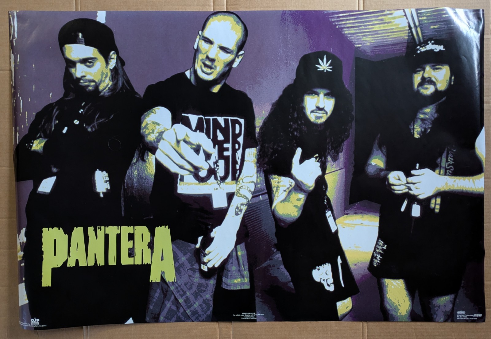 1992 PANTERA POSTER 23" x 34" Excellent, Never Hung or Displayed - No. 8173