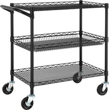 3 Tier Heavy Duty Commercial Grade Utility Cart 18"D x 30"W x 32.4"H