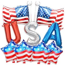 4th of July Party Decorations,American Flag Balloons Red White USA balloons