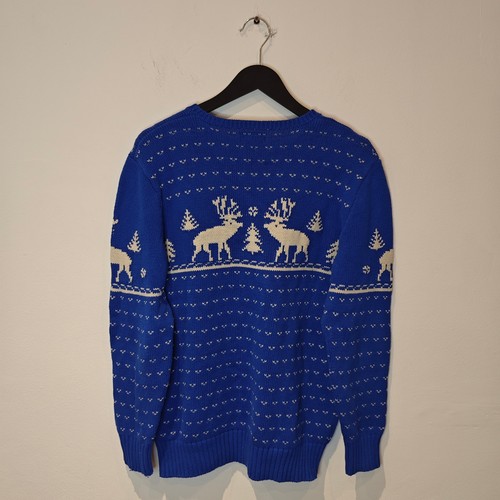 Vintage Polo Ralph Lauren Christmas Jumper Blue/White Boys XL 80-90s Rare - Picture 6 of 7