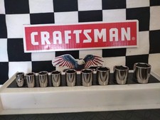 CRAFTSMAN 3/8” Drive SAE 6 Point Socket Set 9Pc 3/8”-7/8” Shallow USA Made