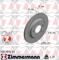 2X Bremsscheibe Zimmermann 320.3814.20 2 Bremsscheiben Hinterachse Hinten