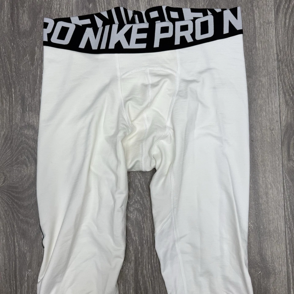 Medias de compresión Nike Pro Hyperwarm blancas negras capa base para hombre talla grande Foto 3 de 4