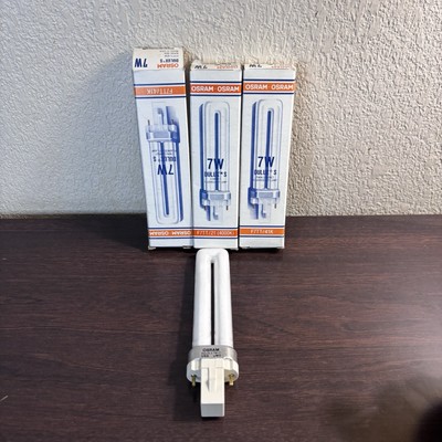 Osram 7W - Delux S - F7TT/21 (4000K) Light Bulb - Made In USA - Lot Of 3 - NOS
