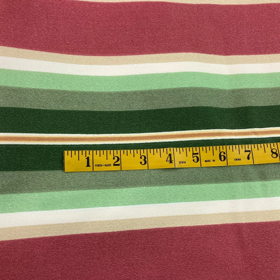 Papel pintado clásico a rayas 4 yardas Jay Yang tela de tapicería verde coral crema Foto 4 de 4