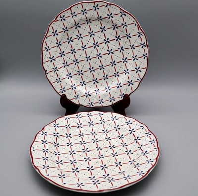 2 Vtg J & G Meakin La Rochelle French Country Dinner Plates Ironstone England