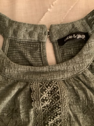 Cable & Gage Embroidered Tank Top Sleeveless Casual Blue Top Size M - Picture 3 of 12
