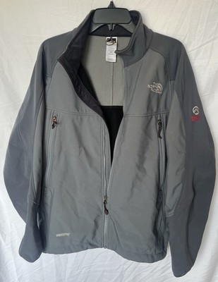 North Face Summit Series Men's Medium Grey Soft Shell Full Zip Jacket  Pockets
