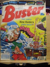 VIONTAGE UK COMIC BOOK BUSTER 16TH SEPT 1989 WITH RING RAIDERS COMIC INSIDE
