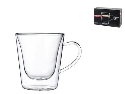 Bormioli luigi Set 2 Tassen Kaffee Borosilikat Transparent Ohne Unterteller DUOS
