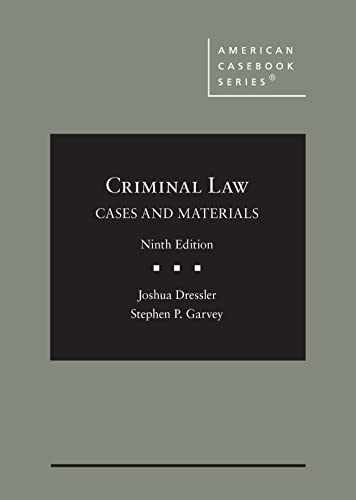 Criminal Law: Cases And Materials - Hardcover, By Dressler Joshua; Garvey - Good