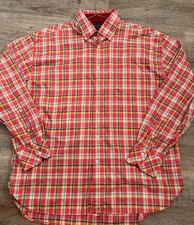 Tommy Hilfiger Men s Red Plaid XL Long Sleeve Button Down Shirt
