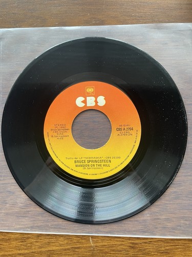 BRUCE SPRINGSTEEN ATLANTIC CITY 7” VINYL ITALY VERY RARE MANSION ON THE HILL - Picture 4 of 4