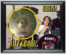 Dave Grohl Nirvana Foo Fighters Signed Zildjian Cymbal Display ACOA