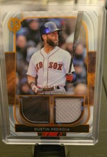2022 Topps Tribute - Dual Relics Dustin Pedroia #DR-DP Orange 5/25 (MEM)