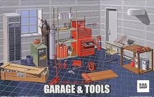 1/24 Garage  Tool Set Plastic Models