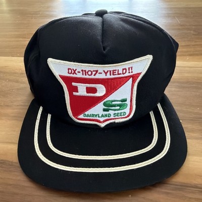 Vintage Dairyland Seed DX-1107-YIELD!! Trucker Hat Black Patch Band. READ    Q
