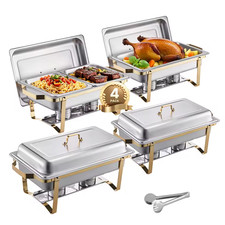 4 Pack Chafing Dish Buffet Set 8 Qt Stainless Steel Catering Food Warmer