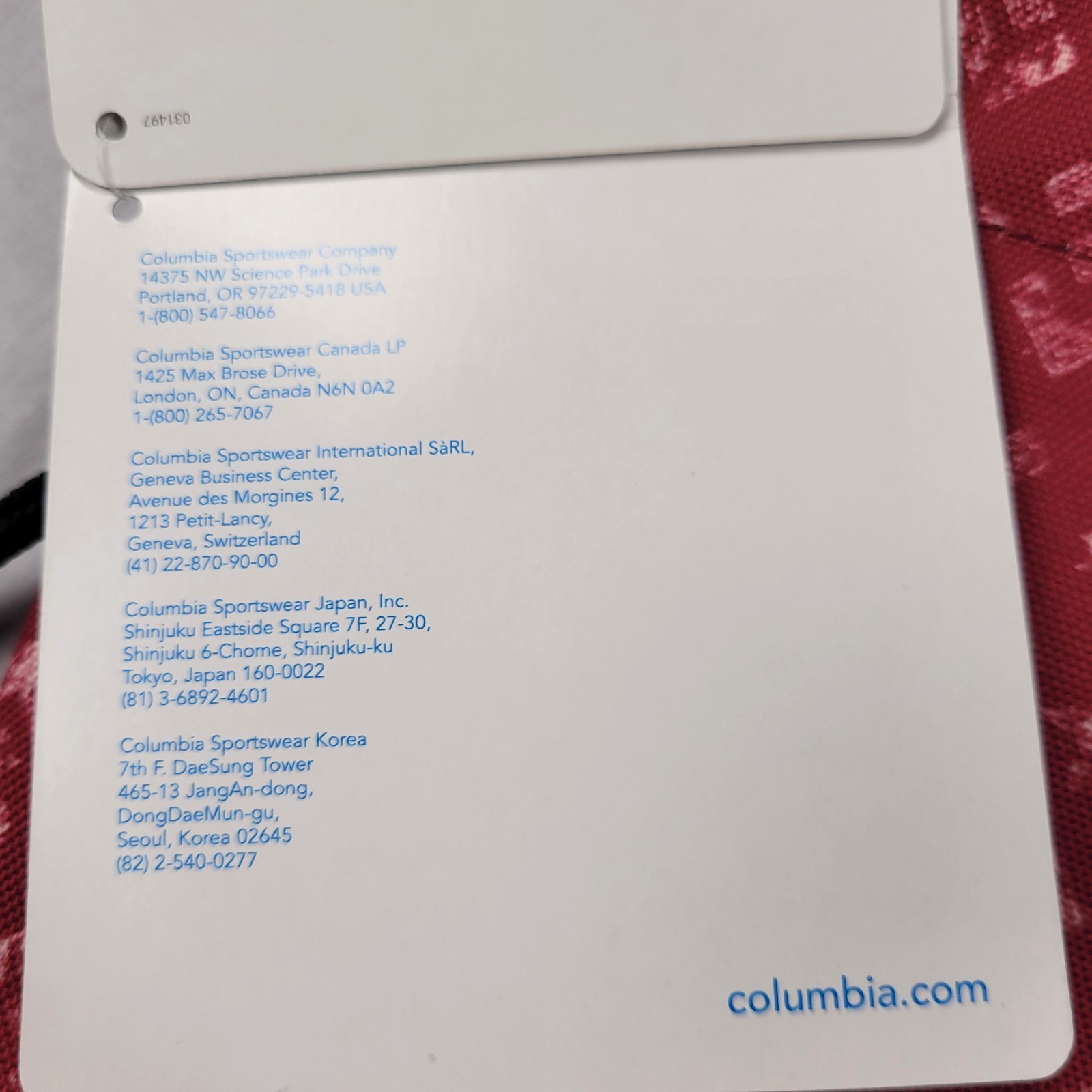 NWT Columbia Drawstring Bag with Shoulder Straps Polyester