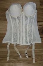 Vtg. Celebrity Girdle Corset Zip 34B Garters Lace Spandex 1960s Pinup Bra Boned