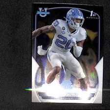 Tony Grimes 2022 Bowman University Chrome #75 North Carolina Tar Heels
