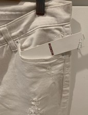 Hudson Leigh Boyfriend Jeans NWT Size 30 White Distressed Holes Stretch Women  s