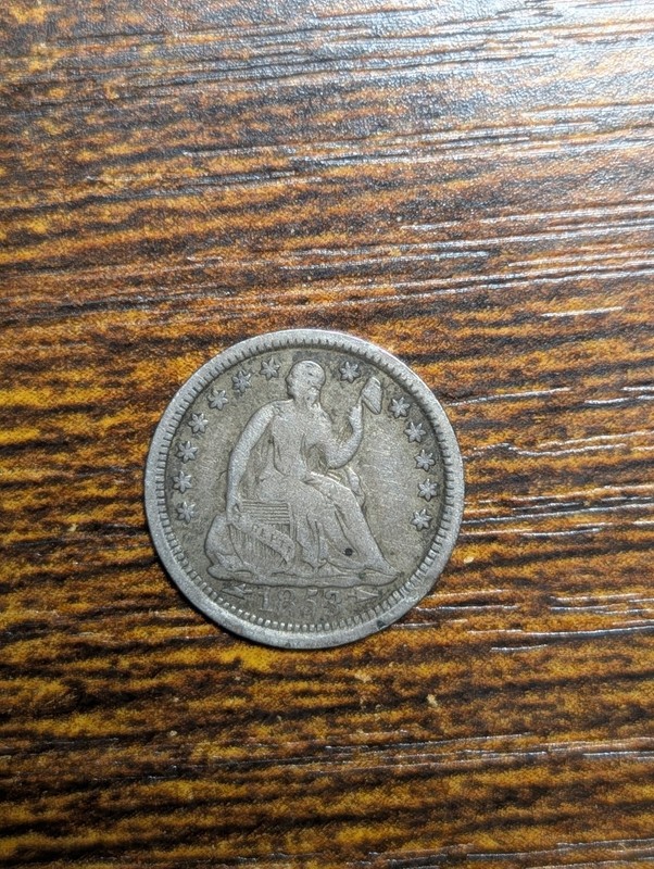 1853 With Arrows Seated Liberty Half Dime 
