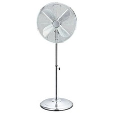 CHALLENGE 16In Pedestal Fan Adjustable Tilt Floor Standing 3 Speed Chrome Used