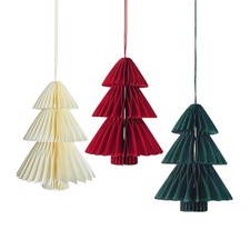 Pack of 10 Christmas Tree Honeycomb Pendant Ornament Paper Hanging Decoration