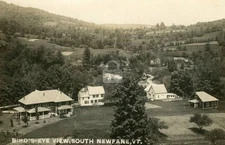 Bird's-eye view, South, Newfane VT Vermont RPPC Photo Postcard COPY