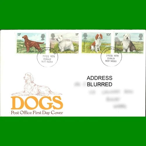 FDC Dogs, Spaniel, Commemorative Post Office First Day Cover Stamps, 7.2.1979 - Picture 1 of 3