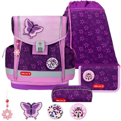 Belmil Schulranzen Set Mädchen 1.Klasse Grundschule Classy PLUS Purple Spring